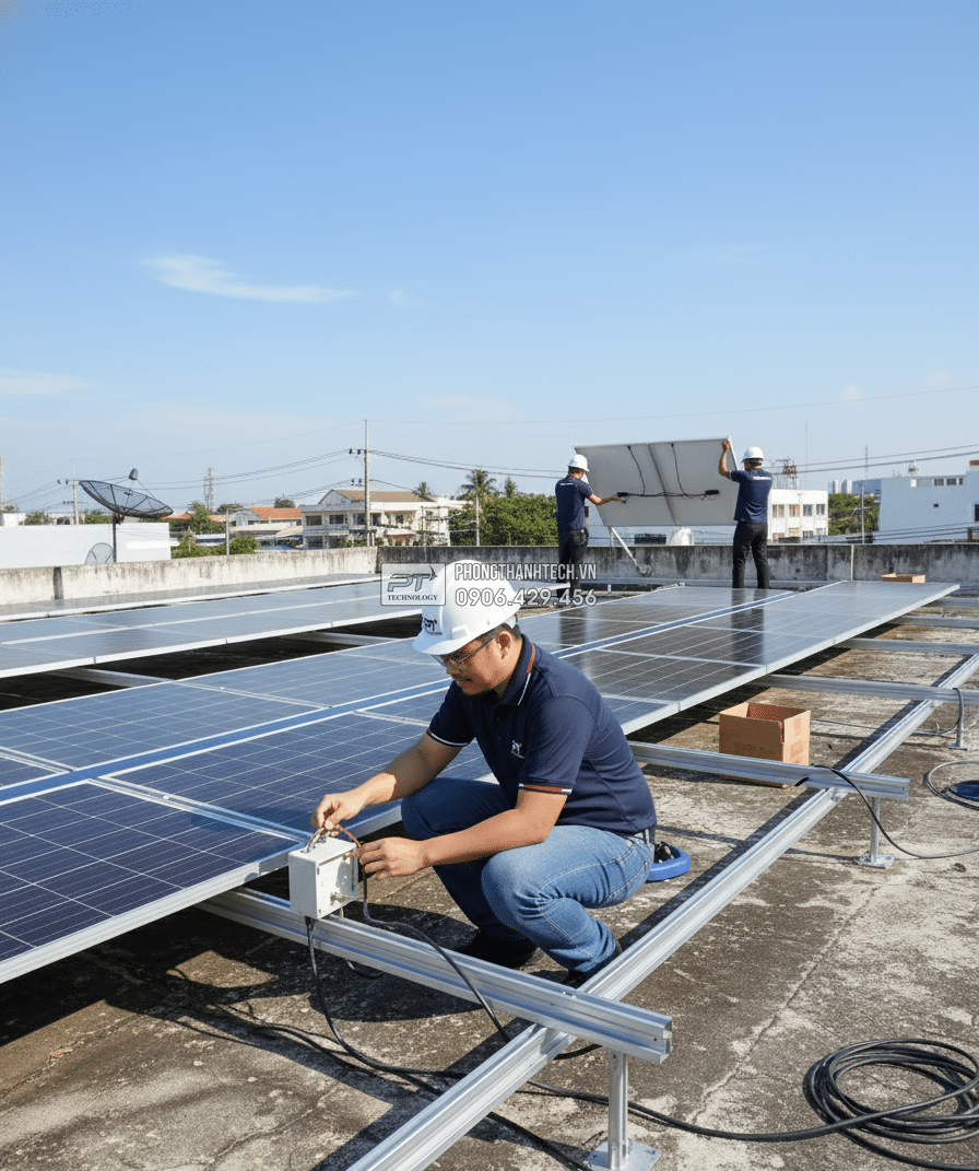Lắp điện mặt trời mái nhà tại Bình Định Lắp điện mặt trời mái nhà tại Bình Định